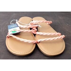 Universal Thread Women Coral Sunny Braided Strap Slide Sandals Size 10